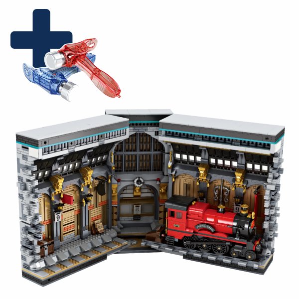 Reobrix 66031 "Wizard Train Book" Buch (aufklappbar) Bahnhof 3060 Teile inkl. Beleuchtung